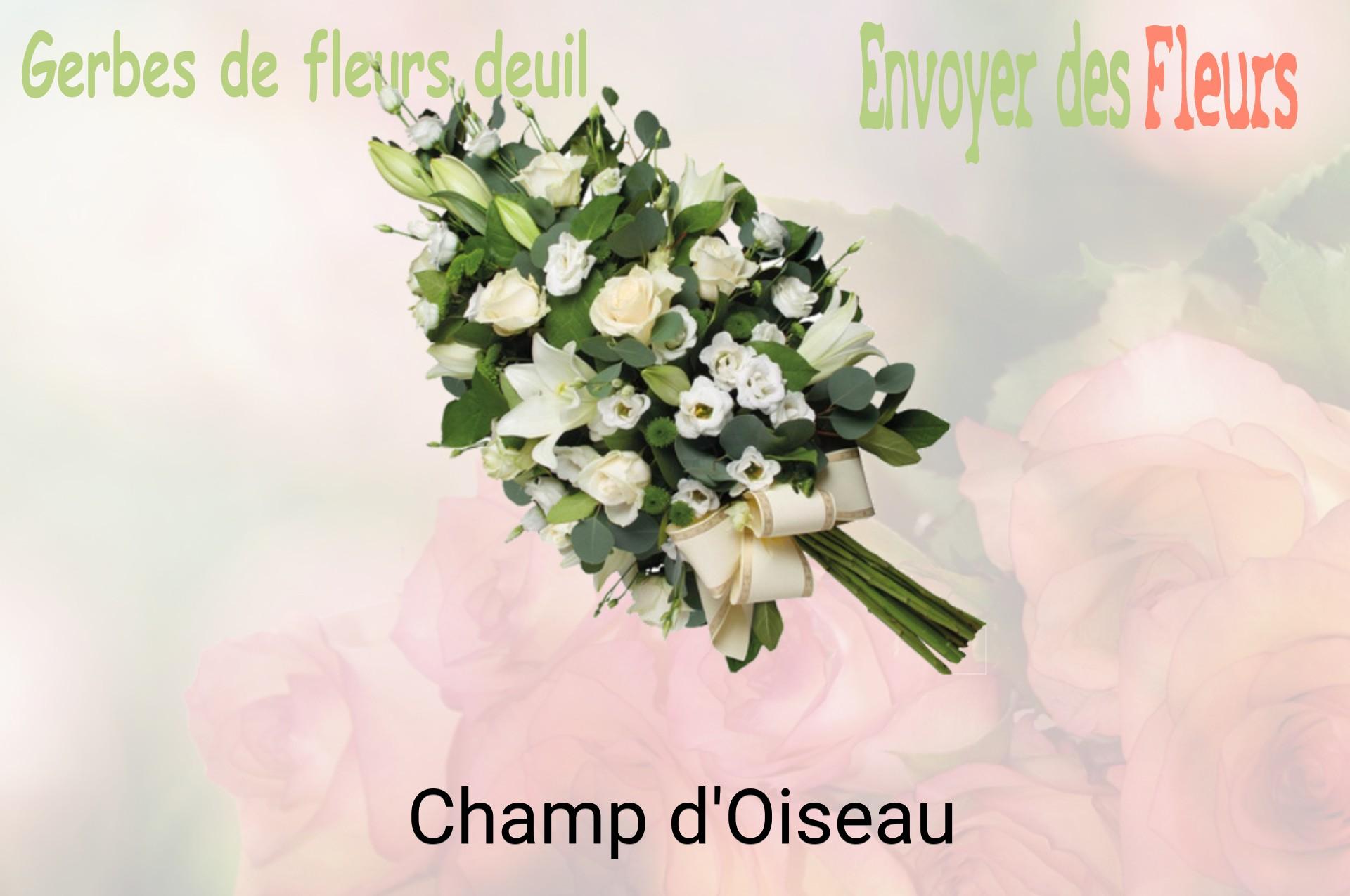 Gerbe de fleurs de deuil livrée à Champ-d'Oiseau
